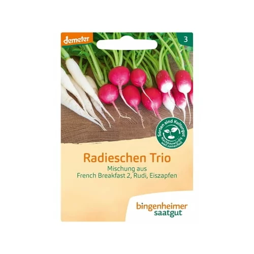 Bingenheimer Saatgut mešanica redkev "Radieschen Trio"