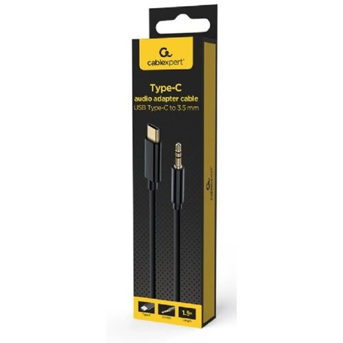  CCA-CM3.5M-1.5M USB-C to stereo 3.5 mm AUX cable, 1.5 m, black Cene