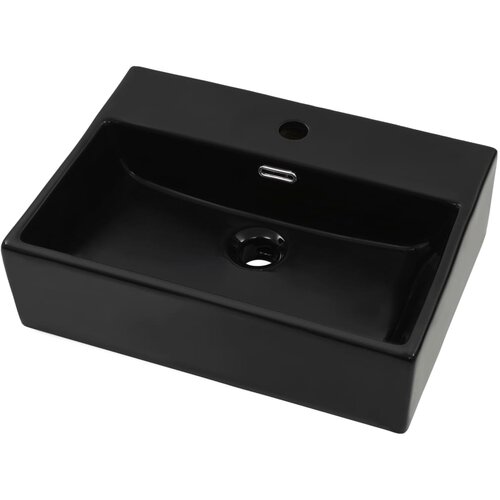 Maison Chic Umivalnik - Kopalna umivalnik - Lavabo z odprtino za pipo črna keramika 51,5x38,5x15 cm, (21684869) Cene