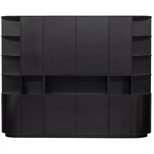 WOOOD Črna modularna knjižna polica iz masivnega bora 266x210 cm Finca –