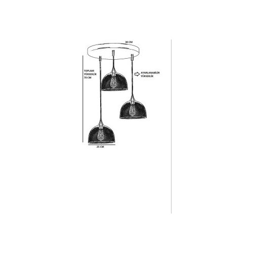 Opviq rota 8722-3 black chandelier Cene