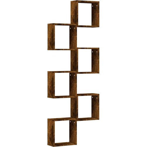 vidaXL Stenske police v obliki kocke 6 kosov Dimljen hrast 30x15x30 cm Cene