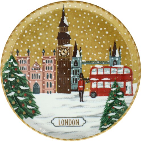 Tognana Tanjir za panetone Cinzia Xmas Postcard Londra, 29 cm, &amp;Scaron;areni Slike