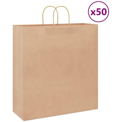 vidaXL Papirnate vrečke 50 kosov z ročaji črne barve 32x12x42 cm Cene