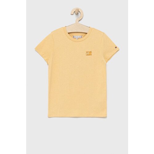 Tommy Hilfiger Otro&amp;scaron;ki bombažen t-shirt rumena barva Slike
