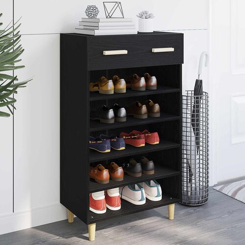  Ormar za cipele Crni hrast 60 x 35 x 105 cm Konstruirano drvo Cene