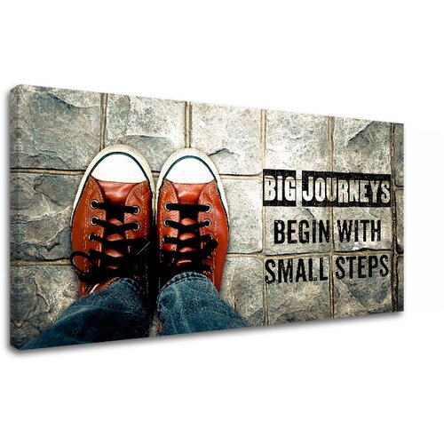  Motivaciona slika na platnu Big journeys begin (moderne slike) Cijene