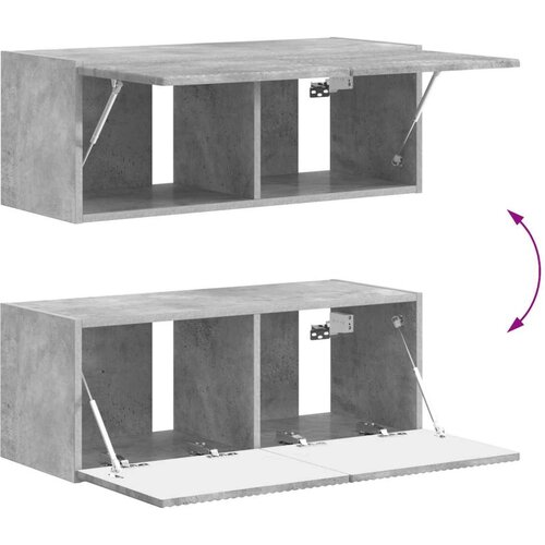  Set TV komoda Zidne 4 pcs Betonski sivi Konstruirano drvo Slike