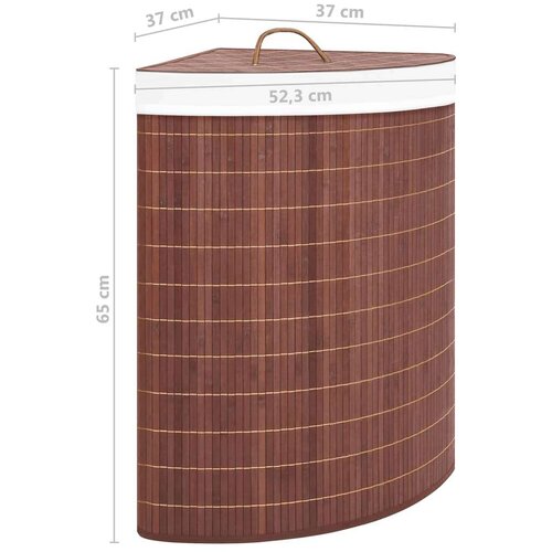  Kutna ko&amp;scaron;ara za rublje od bambusa smeđa 60 L Slike