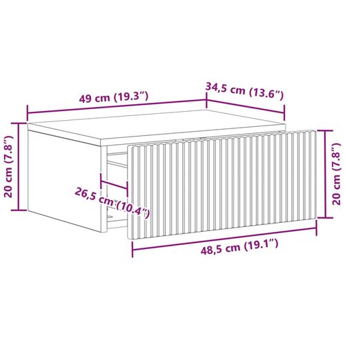  Noćni ormarić za montažu na zid s ladicama 2 pcs Betonska siva Slike