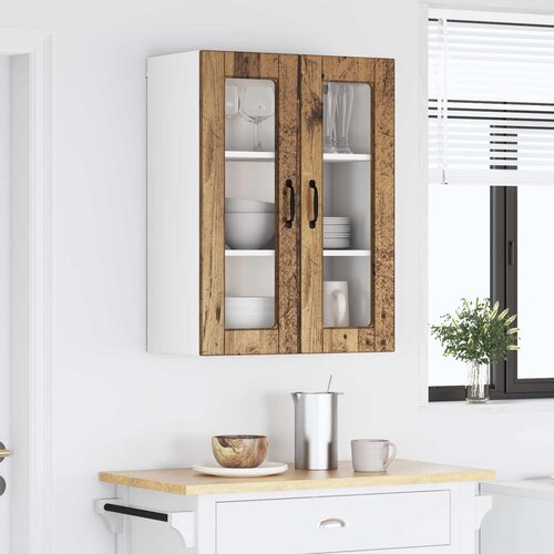  Zidni stakleni ormarić Staro drvo 60 x 31 x 80 cm Slike