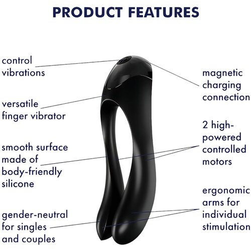 Satisfyer Vibrator za parove Candy Cane, Crni Cene
