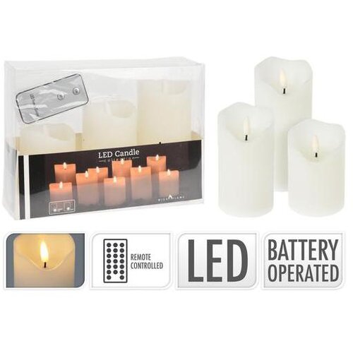 LED SVIJEĆE SET 3/1 BIJELE Slike