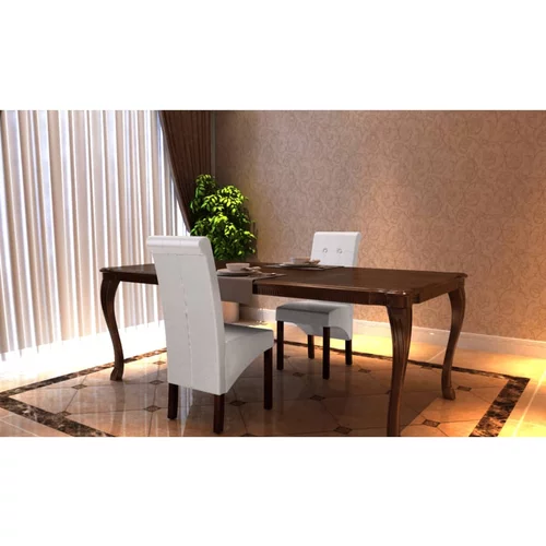 vidaXL Jedilni stol 2 kosa belo umetno usnje, (20701231)