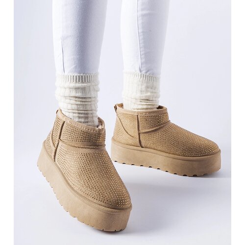 Gemre Beige snow boots with rhinestones Sonora Cene