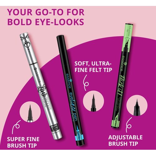 Essence Flick it! precizno vodoodporno črtalo za oči odtenek 01 Black 0.5 ml Slike