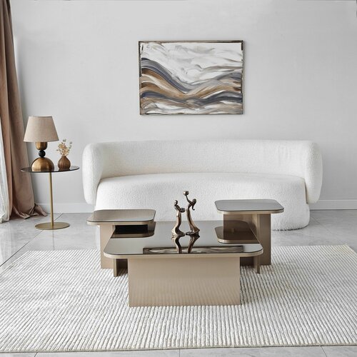 HANAH HOME jazz - beige, bronze beigebronze coffee table set Slike