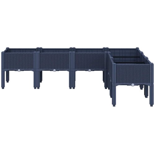  Vrtna sadilica s nogama plava siva 160 x 120 x 42 cm PP Slike