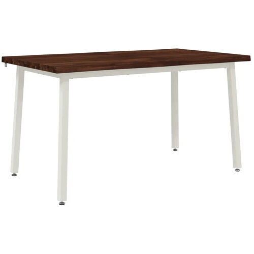  140 x 80 x 75 cm Čvrsto drvo akacije Tamno smeđa i bijela - tamno smeđe i bijele boje 140 x 80 x 75 cm Živi rub Slike