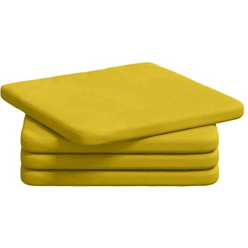  Jastučići za sjedenje 4 pcs Žuta 40 x 40 x 3 cm Bar&amp;scaron;un Slike