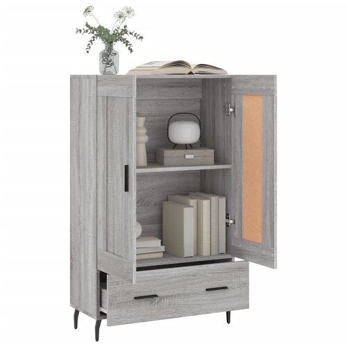  Visoka komoda siva boja hrasta 69,5x31x115 cm konstruirano drvo Slike