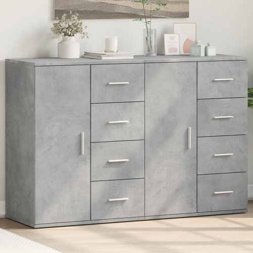 vidaXL Komoda 2 kom siva boja betona 59x39x80 cm od konstruiranog drva Cijene