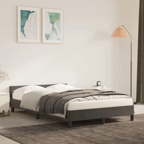 vidaXL Okvir za krevet s uzglavljem tamnosivi 120x200 cm baršunasti