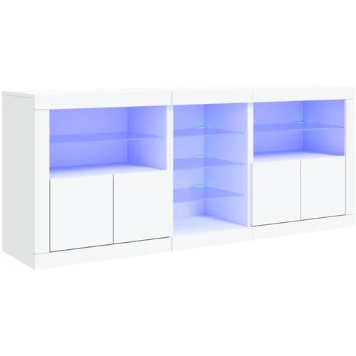 MAISON CHIC Komoda - Predalnik z LED lučkami bela 162x37x67 cm, (21717285)