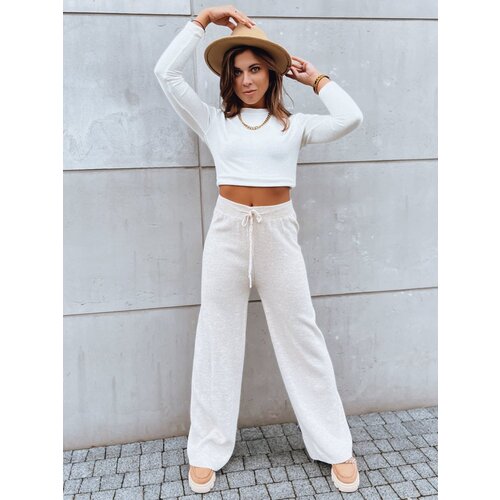DStreet Spodnie damskie wide leg LAKELIFE jasnobeżowe Cene