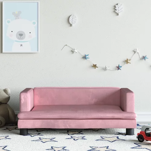  Dječja fotelja ružičasta 80 x 45 x 30 cm baršunasta
