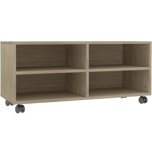 VidaXL TV omarica s kolesci sonoma hrast 90x35x35 cm iverna plo&amp;scaron;ča, (20734498) Slike