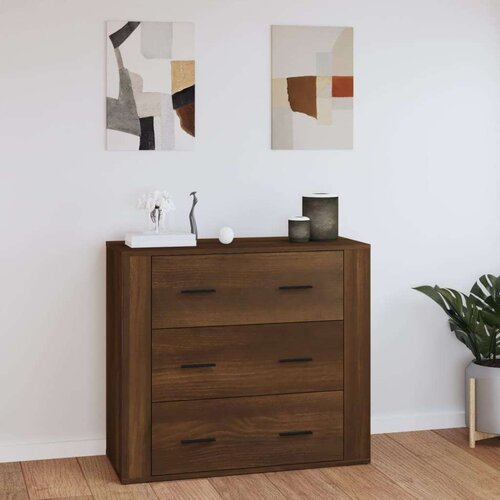  Komoda boja Smeđi hrasta 80x33x70 cm od konstruiranog drva Slike