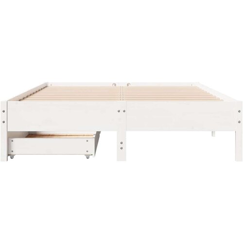 VidaXL Okvir kreveta bez madraca bijeli 150x200 cm od masivne borovine Slike