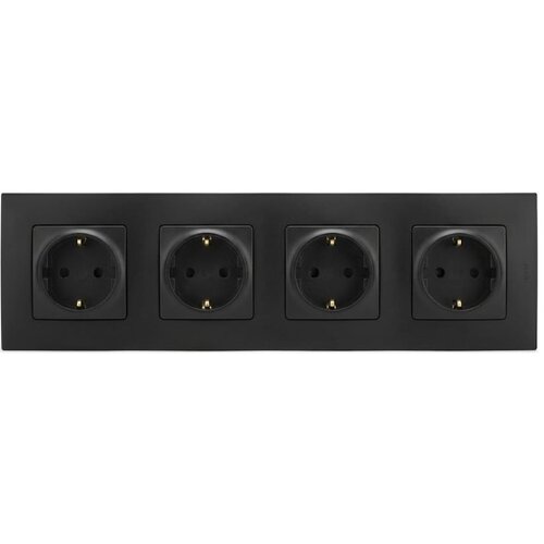 Legrand Četvorostruka kućna SCHUKO utičnica 250V/16A NILOE crna Slike