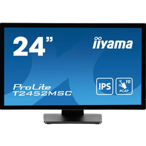 Iiyama Monitor LED PROLITE T2452MSC-B1 24” PCAP multi-touch edge-to-edge glass and anti fingerprint coating IPS Full HD 400 cd/m