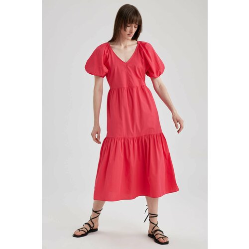 Defacto V-Neck Poplin Raglan Sleeve Midi Dress Cene