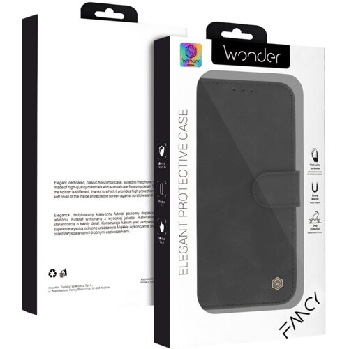 WONDER Fancy preklopna futrola za Xiaomi Redmi Note 14 Pro 5G crna Slike