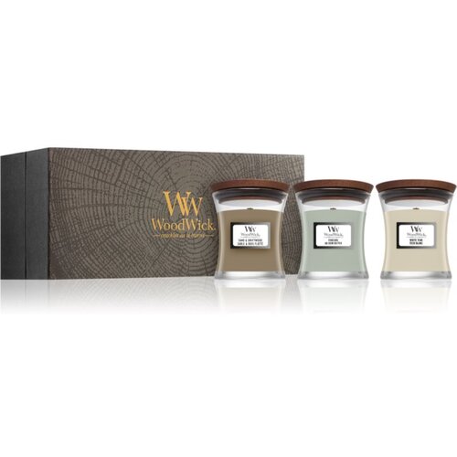 WoodWick Fireside + White Teak + Sand & Driftwood darilni set 3x85 g Cene