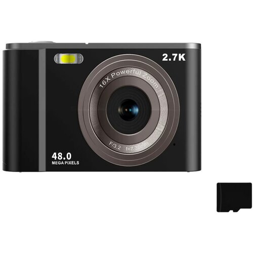 INF digitalni fotoaparat 2.7K 48MP 1080P, 16x zoom, 32GB spominska kartica black, (21266050) Cene