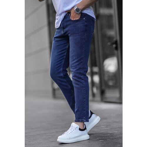Madmext Blue Straight Fit Men's Denim Trousers Jeans 6856 Slike
