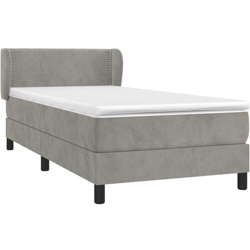 Box spring krevet s madracem svjetlosivi 90x190 cm bar&amp;scaron;unasti Slike