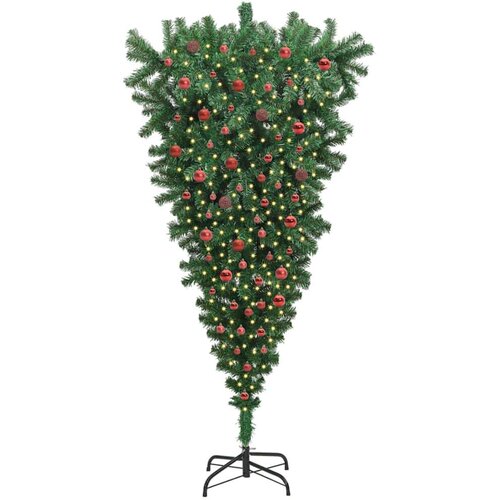  Opu&amp;scaron;teni umjetni božićni bor s balama Zelena 210 cm PVC Slike