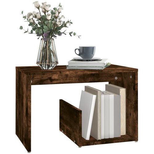 vidaXL Bočni stolić boja dimljenog hrasta 59x36x38cm konstruirano drvo Cijene