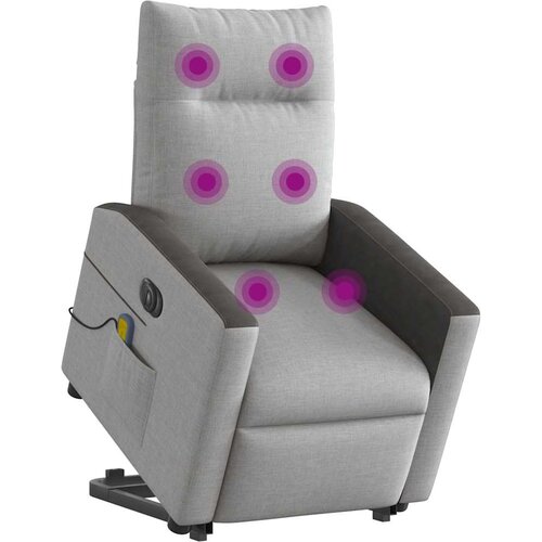 Maison Chic Električni masažni naslanjač - Relax naslanjač s funkcijo vstajanja siv blago, (22042501) Slike