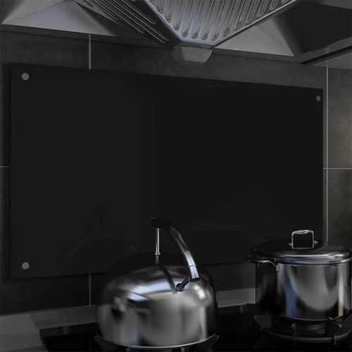 vidaXL Kuhinjska zaščitna obloga črna 90x50 cm kaljeno steklo, (20710033)