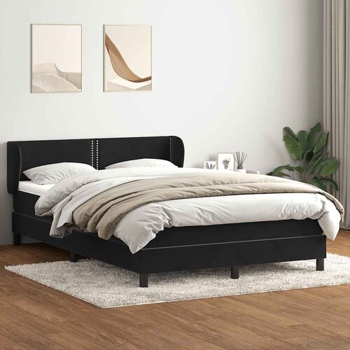 vidaXL Box spring postelja z vzmetnico črna 160x210 cm žamet Cene