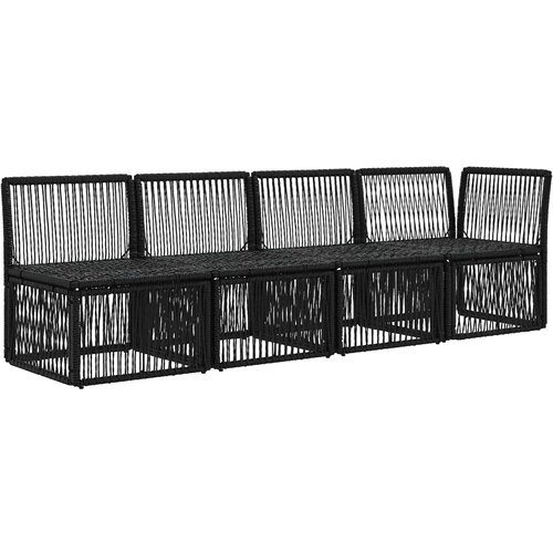 SOFA za 4 osobe s lijevom rukom 4 pcs 4-Broj sjedala Crna Slike
