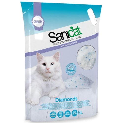 Sanicat Silikonski pesak za mačke Diamonds Fragrance Free 5l Slike