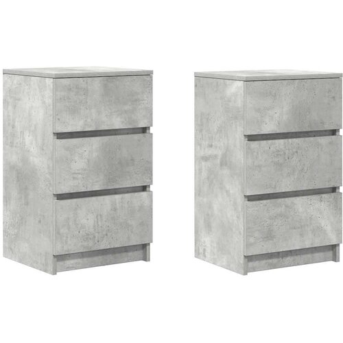 Noćni ormarići s 3 ladice 2 kom beton sivi 39x35x65 cm Slike
