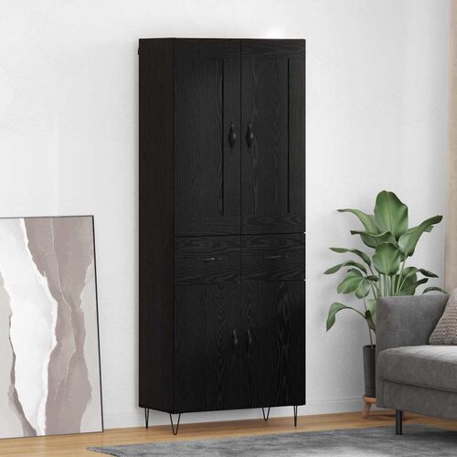  Highboard Crni hrast 69,5 x 34 x 180 cm Konstruirano drvo Cijene